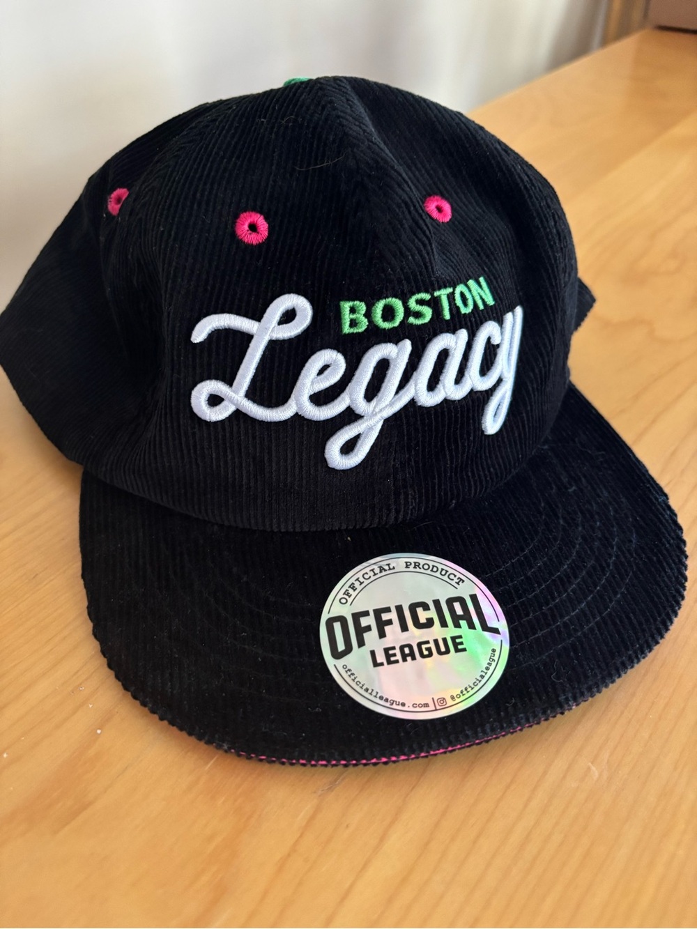 NWT Boston Legacy FC Official League Corduroy Snapback Hat NWSL USWNT